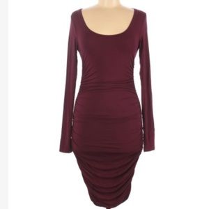 Club Monaco Burgundy Bodycon Dress